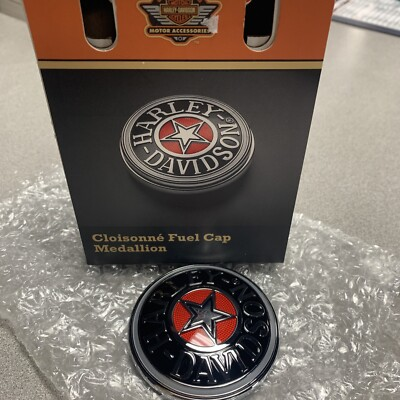 #ad HARLEY DAVIDSON RED STAR FUEL GAS CAP MEDALLION SOFTAIL FLSTS amp; SOME TOURING $54.95