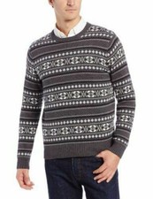 DOCKERS Men's Patterned HOLIDAY Crewneck SWEATER 100 cotton Gray CHOOSE  New