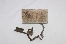 Vintage Detex Watchclock Station Metal Box with Key on Chain