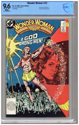 Wonder Woman  # 23   CBCS  9.6   NM+  White pgs  12/88  Hermes cover & App.  Eur