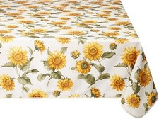 Violet Linen Classic Euro Large Sunflowers Design 60 X 102 Rectangle Tablecloth