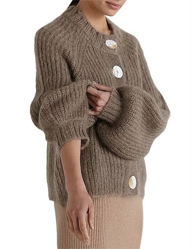 Marle nz Cait Mohair Cardigan Shitake 