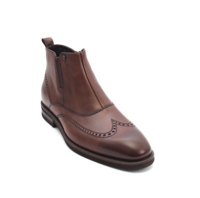 Roberto Serpentini 47701 Brown Leather Zip-Up Ankle Boots 44 / US 11