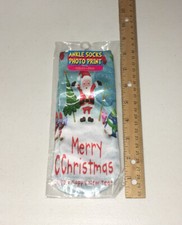 Santa Merry Christmas No Show Socks Womens One Pair NWT New