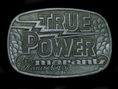 UA07153 VINTAGE 1970s **MARANTZ TRUE POWER 25TH ANNIVERSARY** BELT BUCKLE