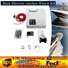25 LBS Boat Electric Anchor Winch w/ Remote Wireless Control Marine Saltwater