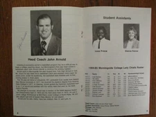 JOHN  ARNOLD  Signed 1984-85  Morningside College Women's Basketball Media Guide
