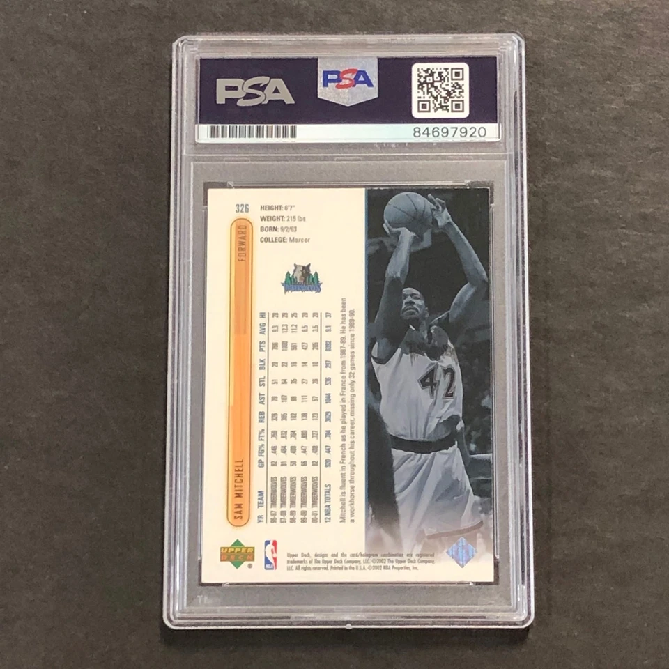 2001-02 Upper Deck #326 Sam Mitchell Signed Card PSA/DNA Slabbed Wovles - Image 2 of 2