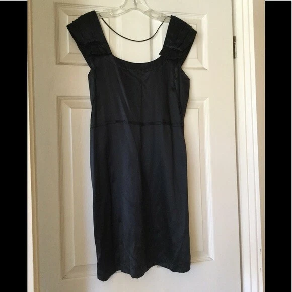 Abito Miu Miu Prada nero in morbida seta con papillon 42