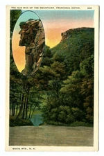 Antique 1910s OLD MAN of the MOUNTAINS Franconia Notch WHITE Mts NH Postcard!