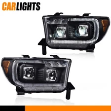Fit For 07-13 Tundra 08-17 Sequoia LED Projector Headlights Amber Reflector 