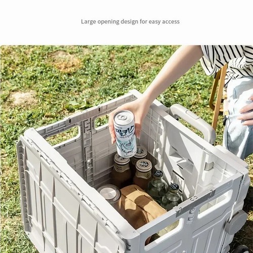 Trolley Pull Rod Rear Shopping CartOutdoor Folding Portable Shopping Carts Hand - Picture 6 of 13