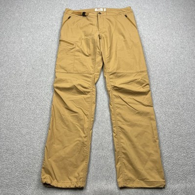 Fjallraven Abisko Hike Trousers Mens 34 Buckwheat Belted Ripstop Trekking Pants