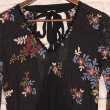 Chelsea and Violet Romantic Rebel Black Floral Lace Dress Women’s Size