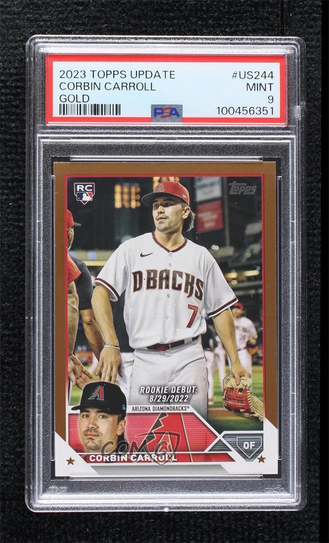 2023 Topps Update Rookie Debut Gold /2023 Corbin Carroll #US244 PSA 9 MINT 0xl5