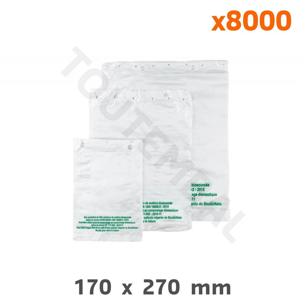 Sachets liassés biosourcés 17x27 cm pour éliminer le plastique en rayon fruits et légumes