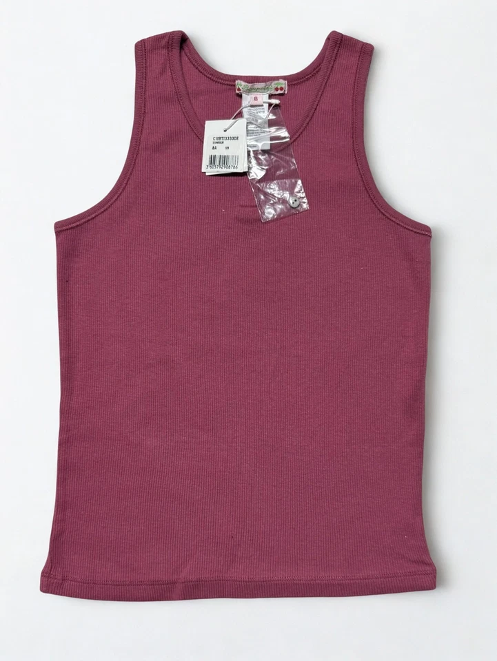 Bonpoint Girl Ribbed Tank Top Size 8-12Y Pink Knit Henley Style Summer Shirt - Image 4 of 4