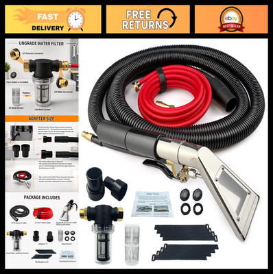 Stainless Steel Extractor Hose Kit for Upholstery & Carpet Cleaning, Auto Detail