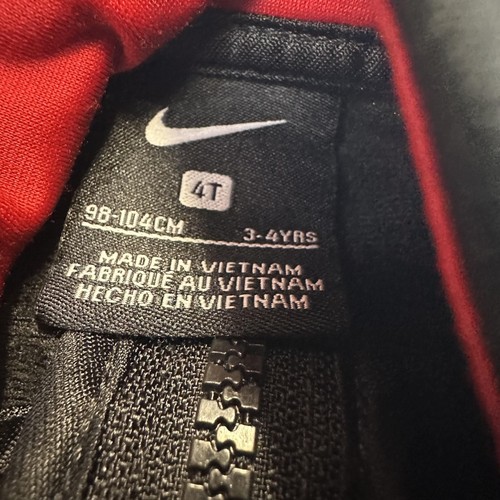 Chaqueta Nike Juvenil 4T Roja Negra Cremallera Completa Pista Atlética 3-4 Años 98-104CM Escuela - Imagen 6 de 8