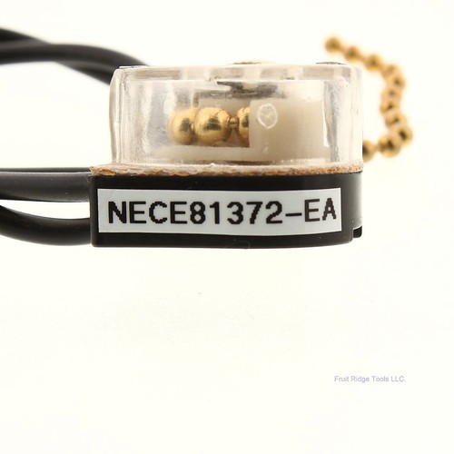 Necon E81372 Black Single Pole Gold Pull String Switch Control 1/6A 125V 3A 250V - Picture 5 of 5