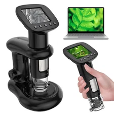 Digital Microscope with 2" Screen for Adults Kids, Coin Magnifier with Light ...