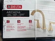 DELTA ARCADIA 35892LF-CZ CHAMPAGNE BRONZE 2 HANDLE BATHROOM FAUCET-NEW