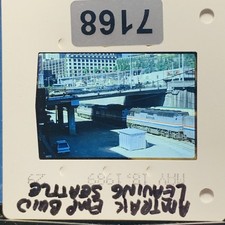 Vintage Original 1987 Amtrak Train Seattle EMP Building 35mm Color Slide Photo