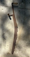 Antique Sickle Scythe Hay, Ice Cutting Knife Hand Saw Barn Decor Farm Tool 36 In