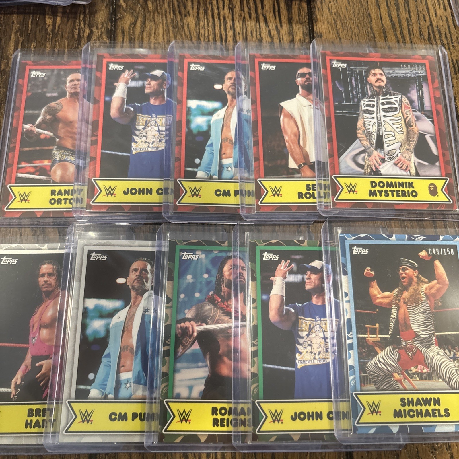 2025 Topps WWE x BAPE Lot 5 Red 2 Green 2 White 1 Blue
