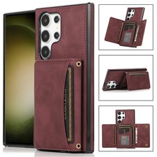Flip Leather Wallet Phone Case For Samsung Galaxy S25 Ultra S24 S23 S22 S21 S20