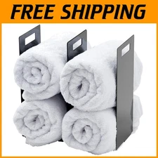 Powder-Coated Steel Towel Organizer Set - Stylish Bathroom Storage Solution