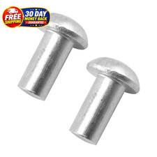 1/4" Diameter X 1/2" Length Solid Aluminum Brazier Head Rivets,Aluminum Boat Riv