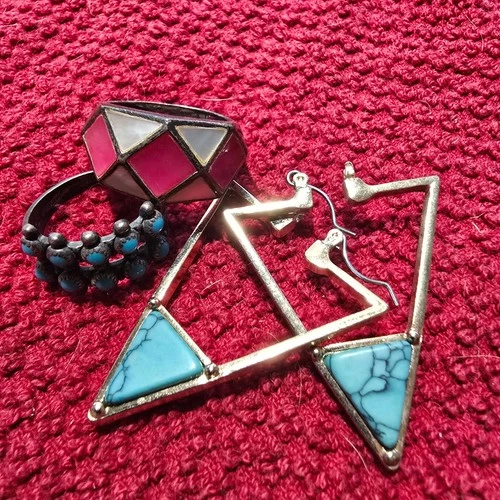 Vintage genuine silver turquoise ring