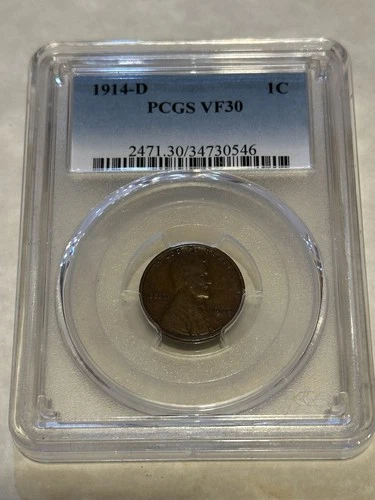 1914-D PCGS VF30 1C Lincoln Cent Wheat Ears Penny very nice coin #0546