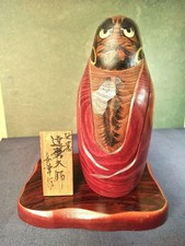 Sosaku Daruma sculpture traditionnelle sur bois artisanat ancien USED Japon
