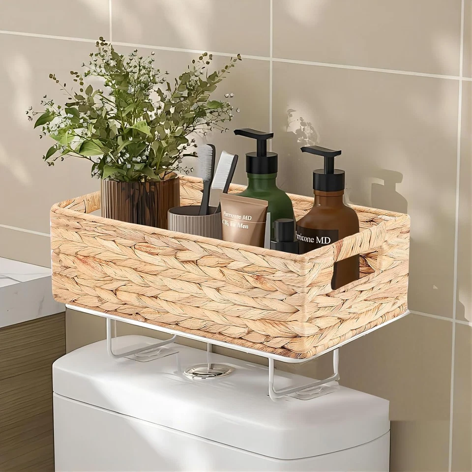 Cesto Portaoggetti Intrecciato, Impilabile Organizer Con Maniglia (Grande Dimens - Immagine 4 di 4