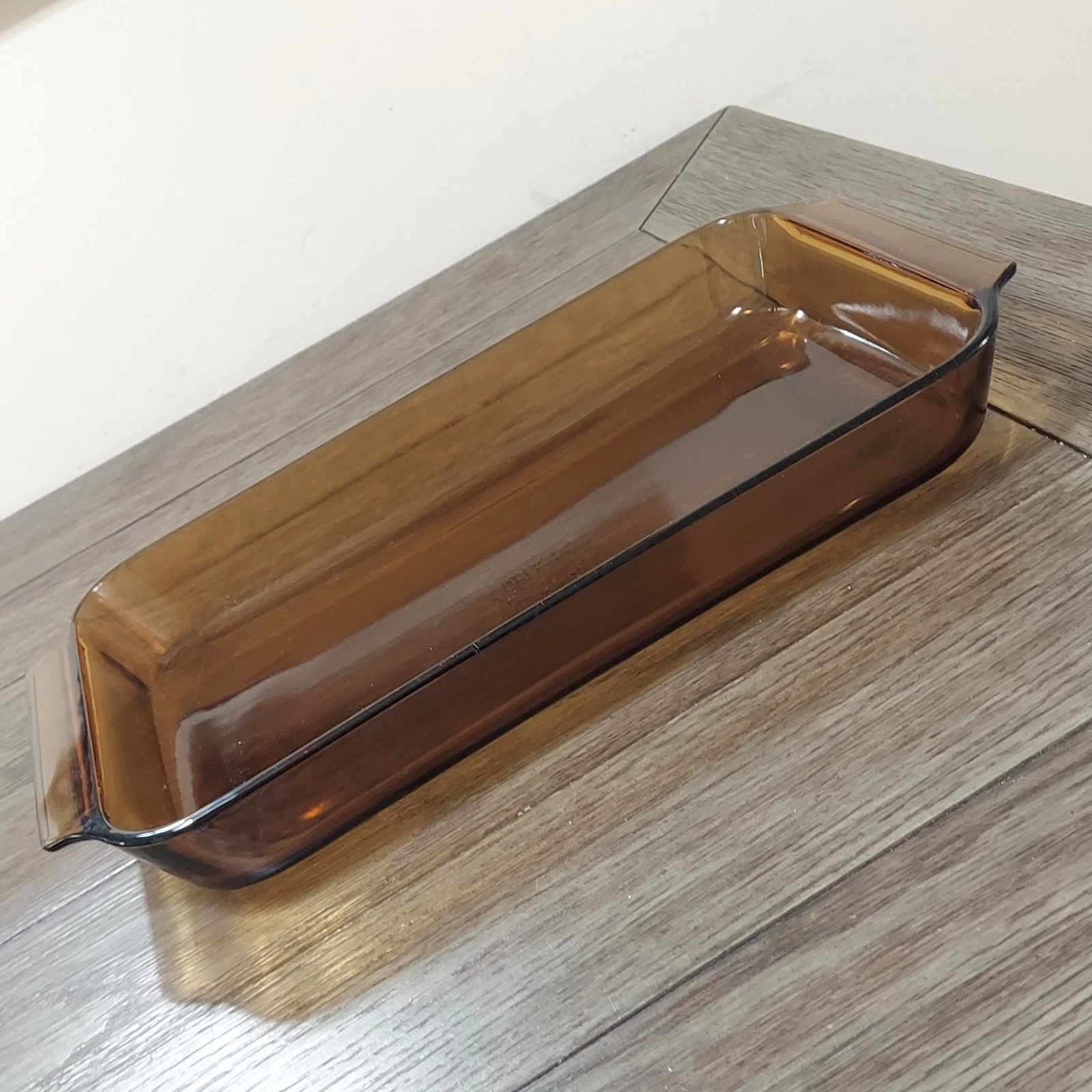 Anchor Hocking Fire King Amber Baking Glass Pan 12X6.5'' USA Made