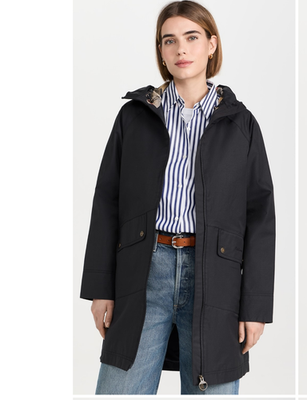 Barbour Heron Hooded Waterproof Longline Jacket MSRP$395 British