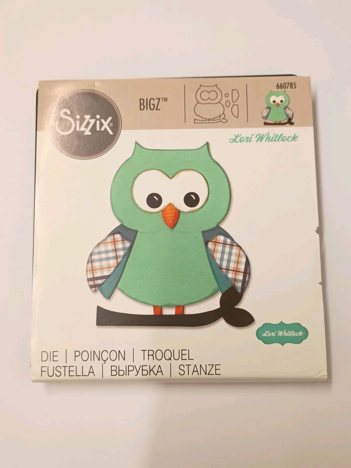 Sizzix Bigz Die Owl #5 660785 Cuts Felt Fabric Foam Card Discontinued  Rare Die