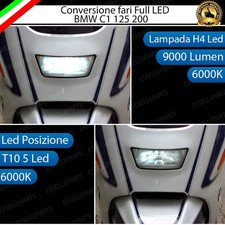 KIT A LED PER BMW C1 125 200 ANABBAGLIANTE ABBAGLIANTE H4 LED POSIZIONE