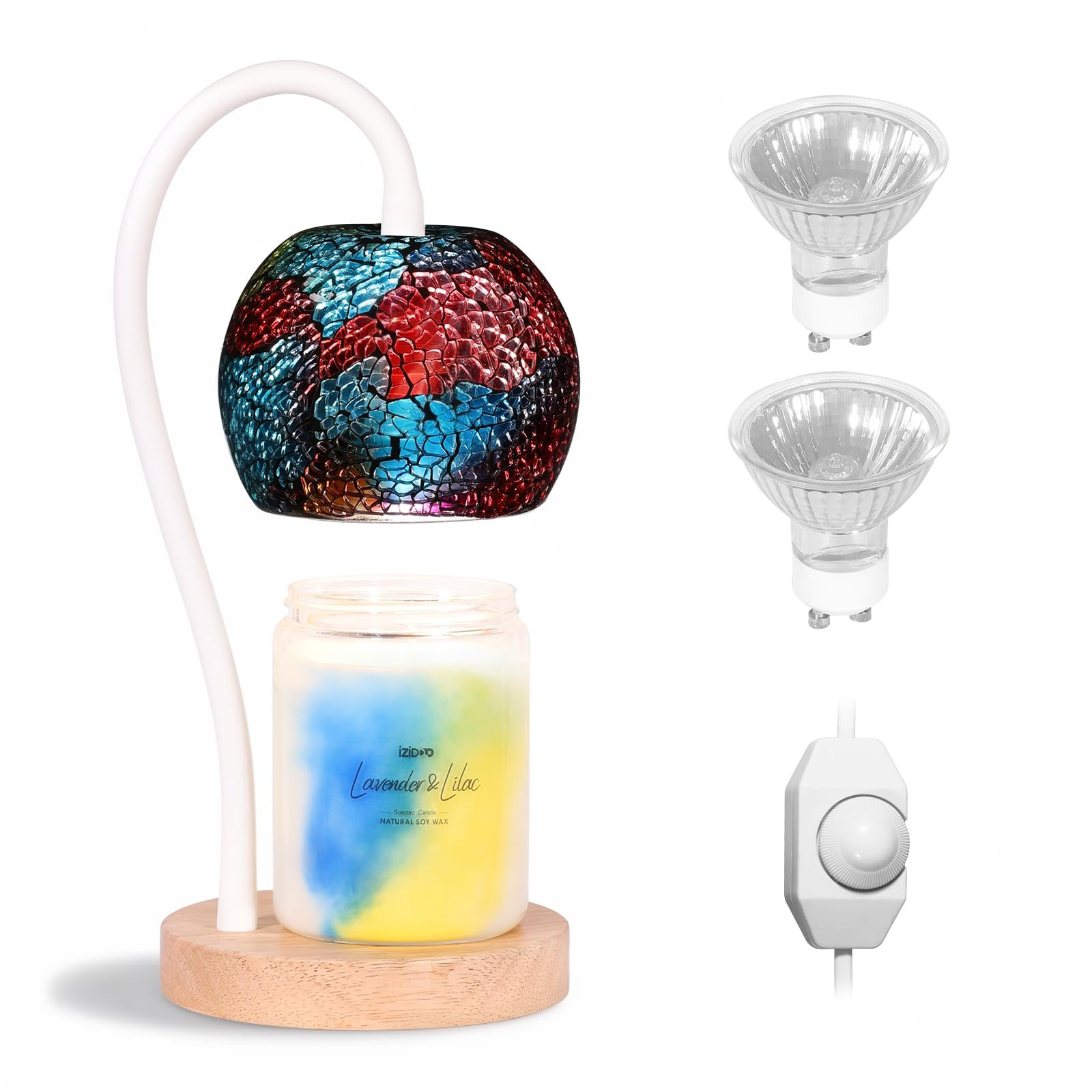 Vintage Dimmable Candle Warmer Lamp with Adjustable Height