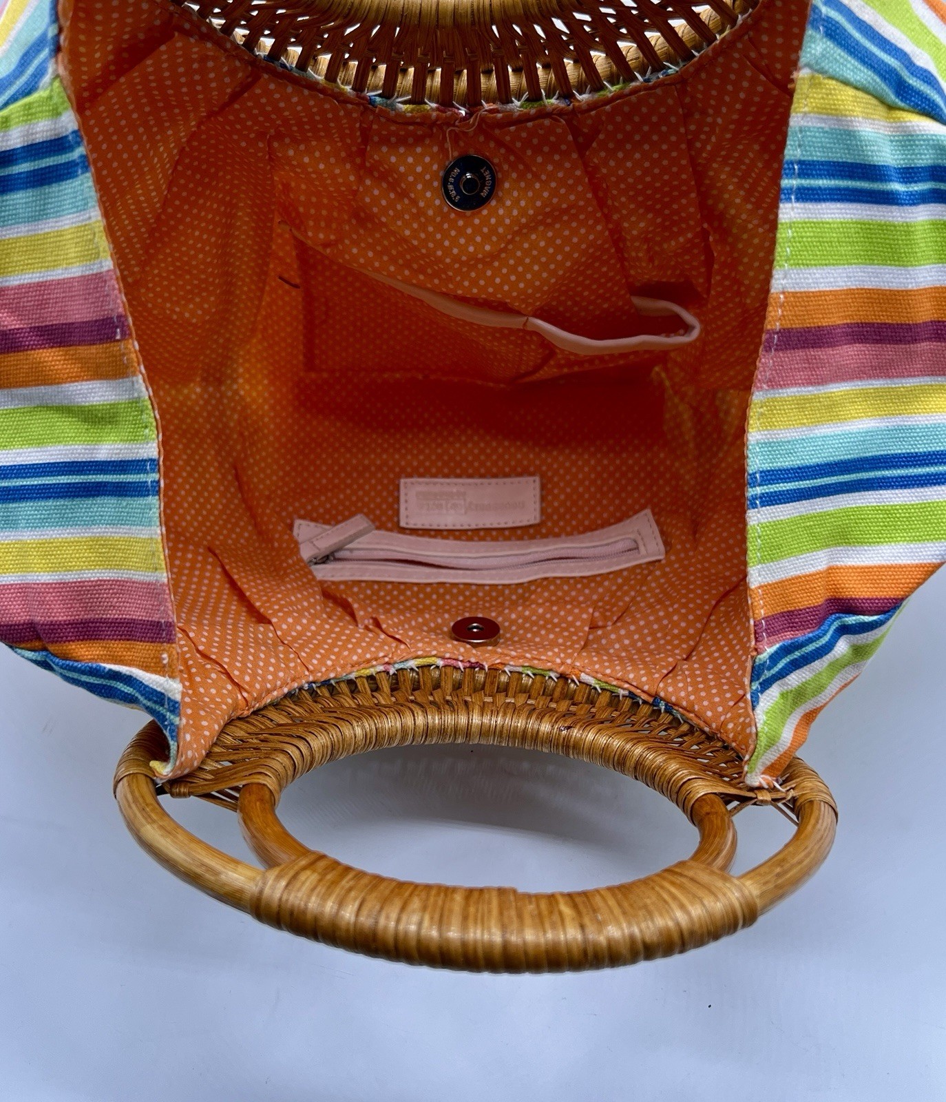 Necessary Objects Multicolor Striped Canvas Tote … - image 5