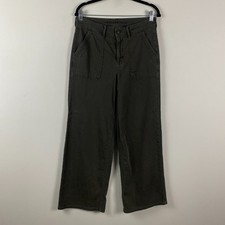 American Eagle Jeans Women 10R Gray Super High Rise Baggy Wide Leg Stretch Retro