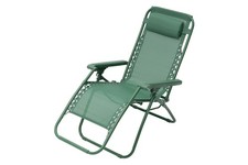 Poltrona a sdraio ZERO GRAVITY VERDE reclinabile e pieghevole, struttura acciaio