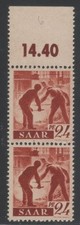 Saarland 1947, Mi.-Nr. 215 Z** mit PF I, "Freimarken (I), postfrisch