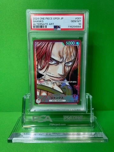 2024 ONE PIECE OP09 JP SHANKS ALTERNATE ART LEADER OP09-001 PSA 10
