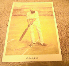 W G GRACE _  GLOUCESERSHIRE & ENGLAND CRICKETER _ CLOTH PRINT PICTURE