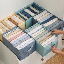 7-Grid VivioHome Jeans Drawer Organizer Clothes Separation Box Gray