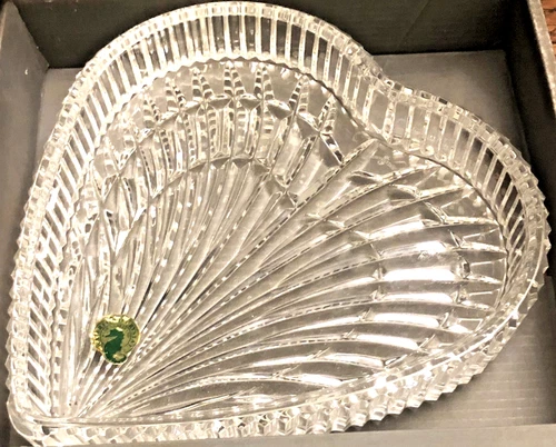 Vintage Waterford Crystal Heart Dish, Ireland 7.5" NEW IN BOX