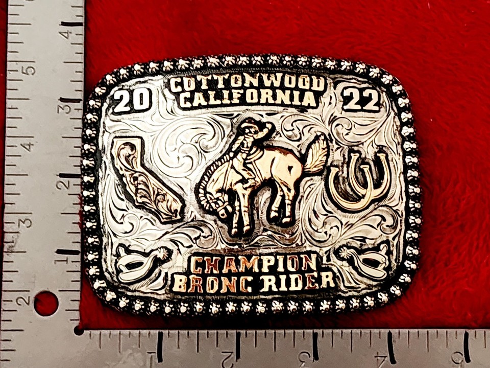 Rodeo Trophy Buckle Championship☆COTTONWOOD CALIFORNI Bronc Riding☆2022 ...
